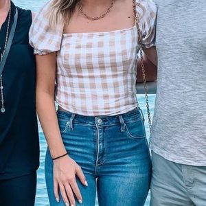 Gingham style crop top from Abercrombie